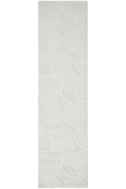 Lotus Leo in White Runner Rug