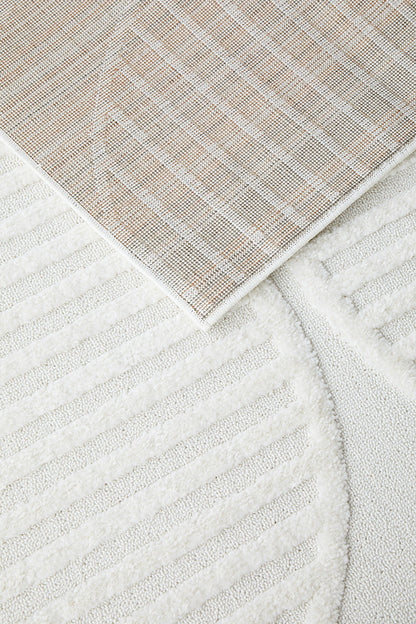 Lotus Leo in White Runner Rug