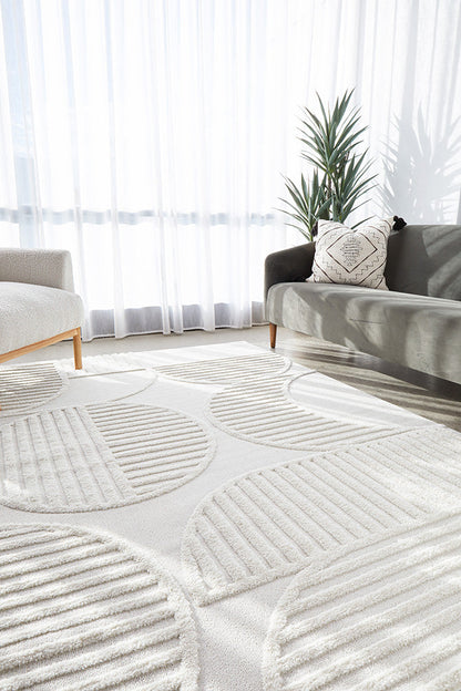 Lotus Leo in White Rug