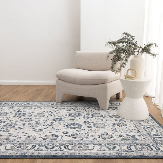 Maya Floral Traditional In Blue Rug