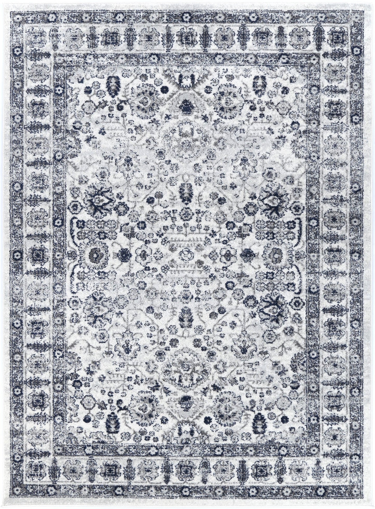 Provence Marseille Ivory & Blue Traditional Rug