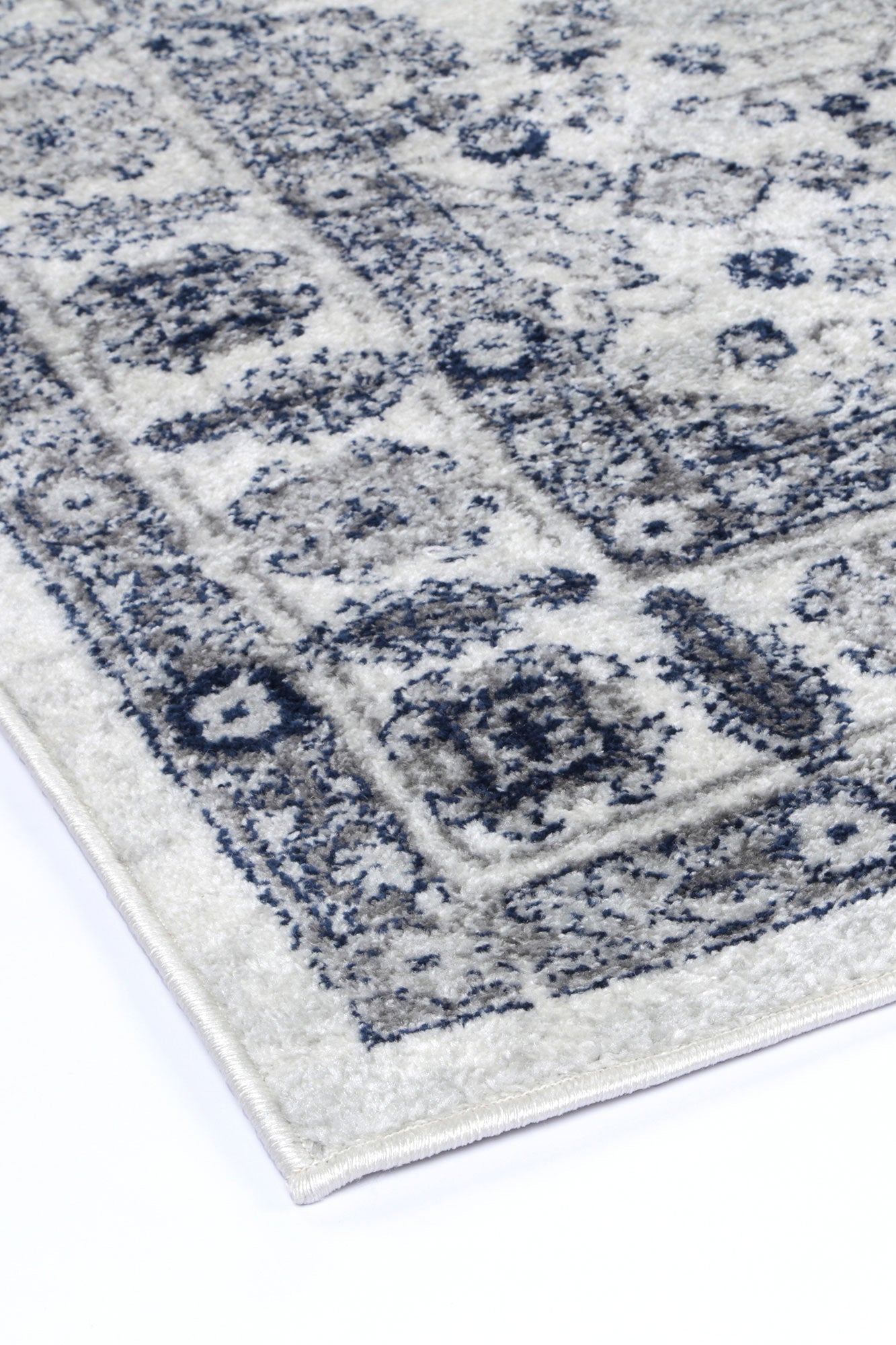 Provence Marseille Ivory & Blue Traditional Rug