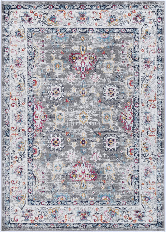 Provence Monaco Grey & Multi Transitional Rug