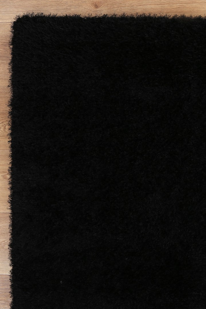 Puffy Soft Shag Black Rug