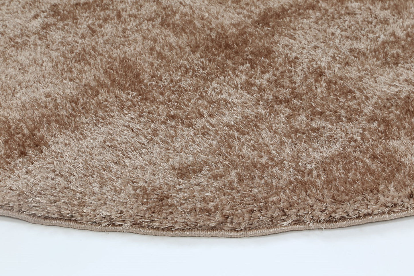 Puffy Soft Shag Round Rug Camel