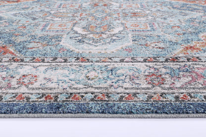 Salsa Maykel Blue & Terracotta In Transitional Rug