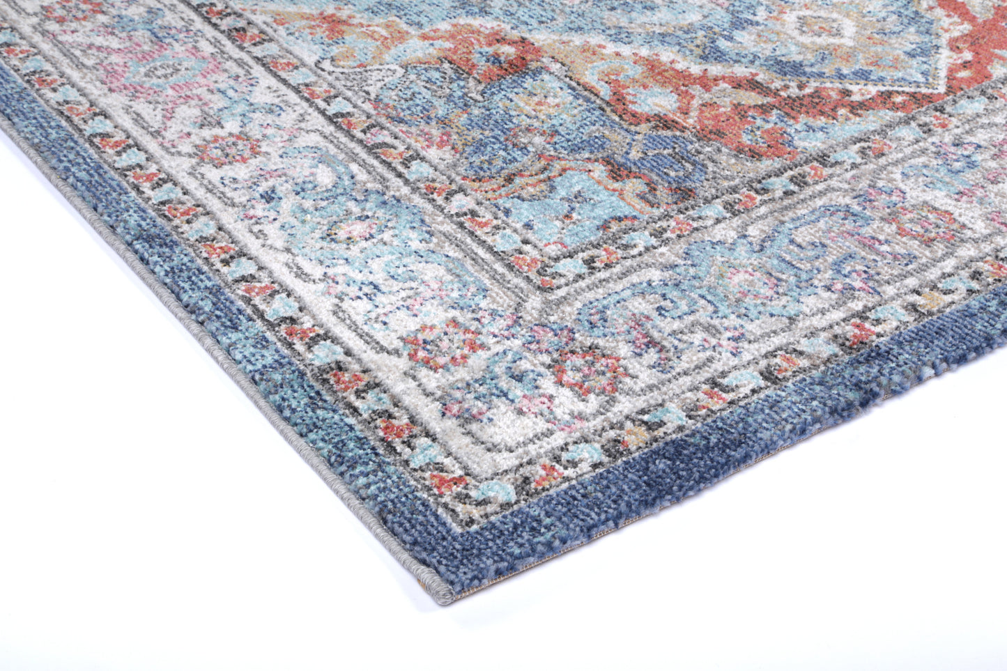 Salsa Maykel Blue & Terracotta In Transitional Rug