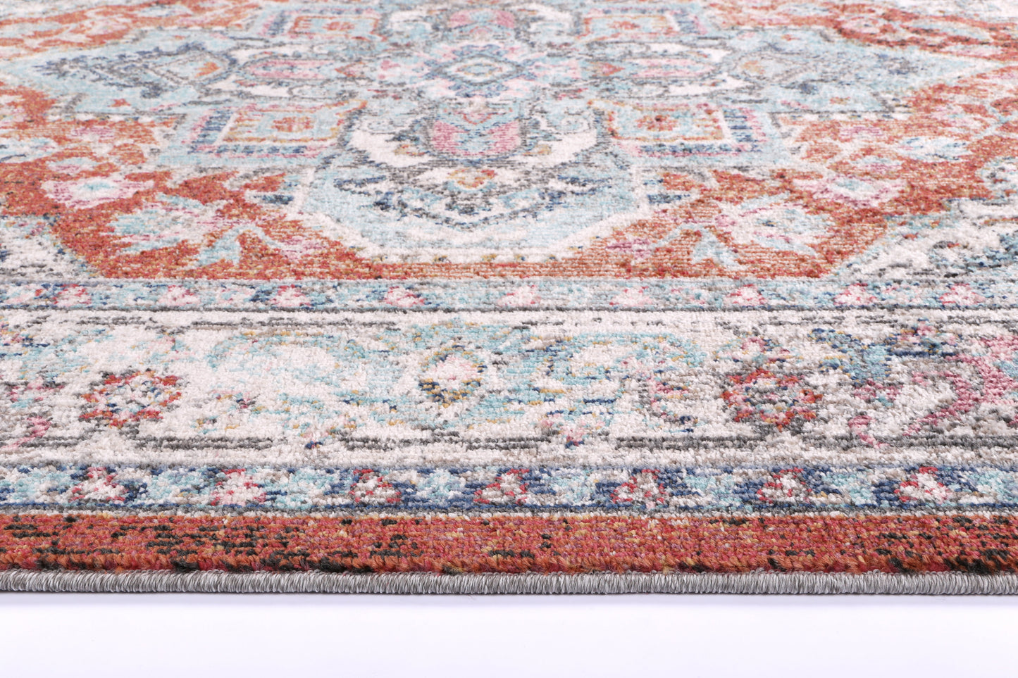 Salsa Seo Terracotta & Ivory In Transitional Rug