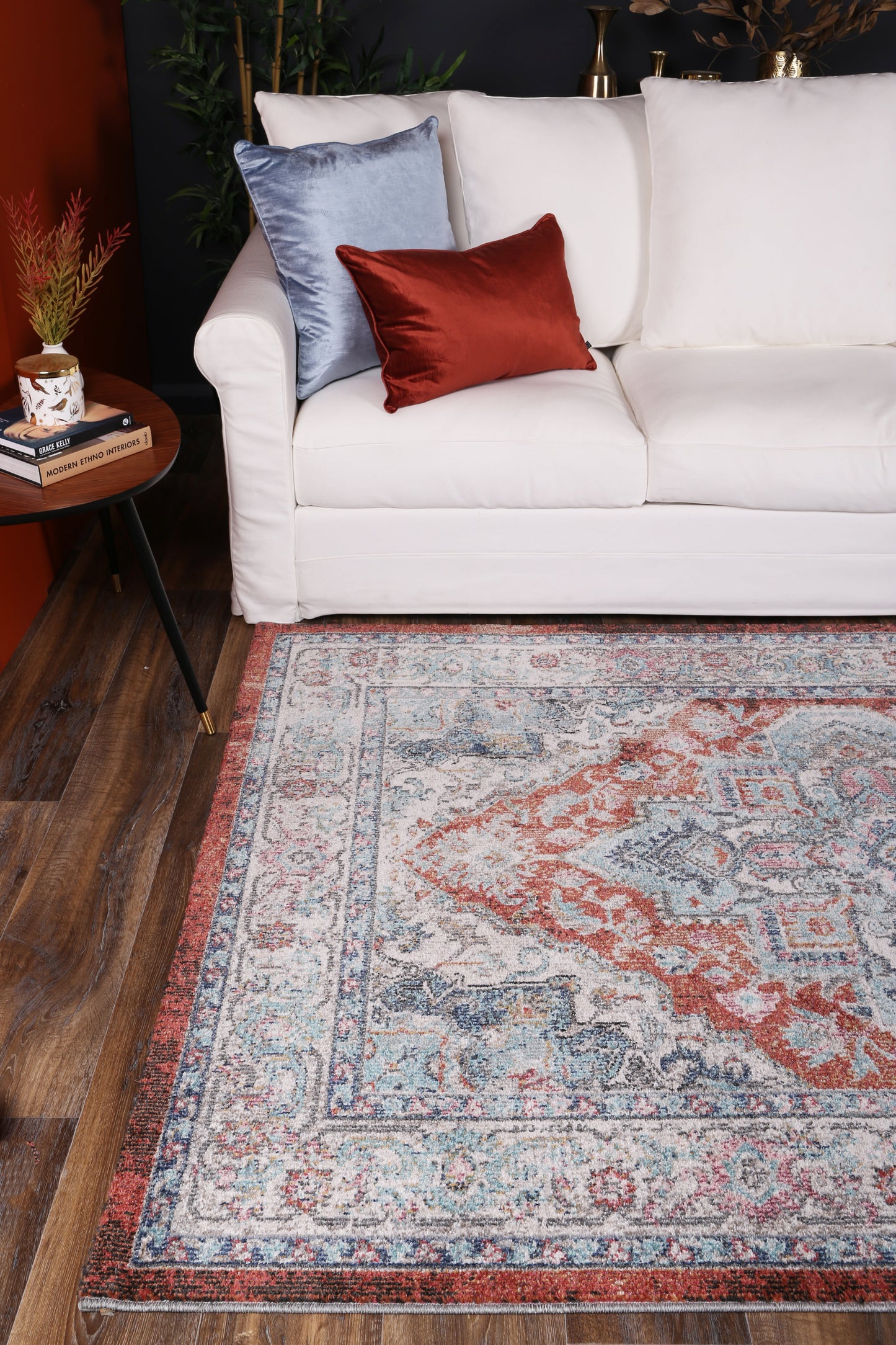 Salsa Seo Terracotta & Ivory In Transitional Rug