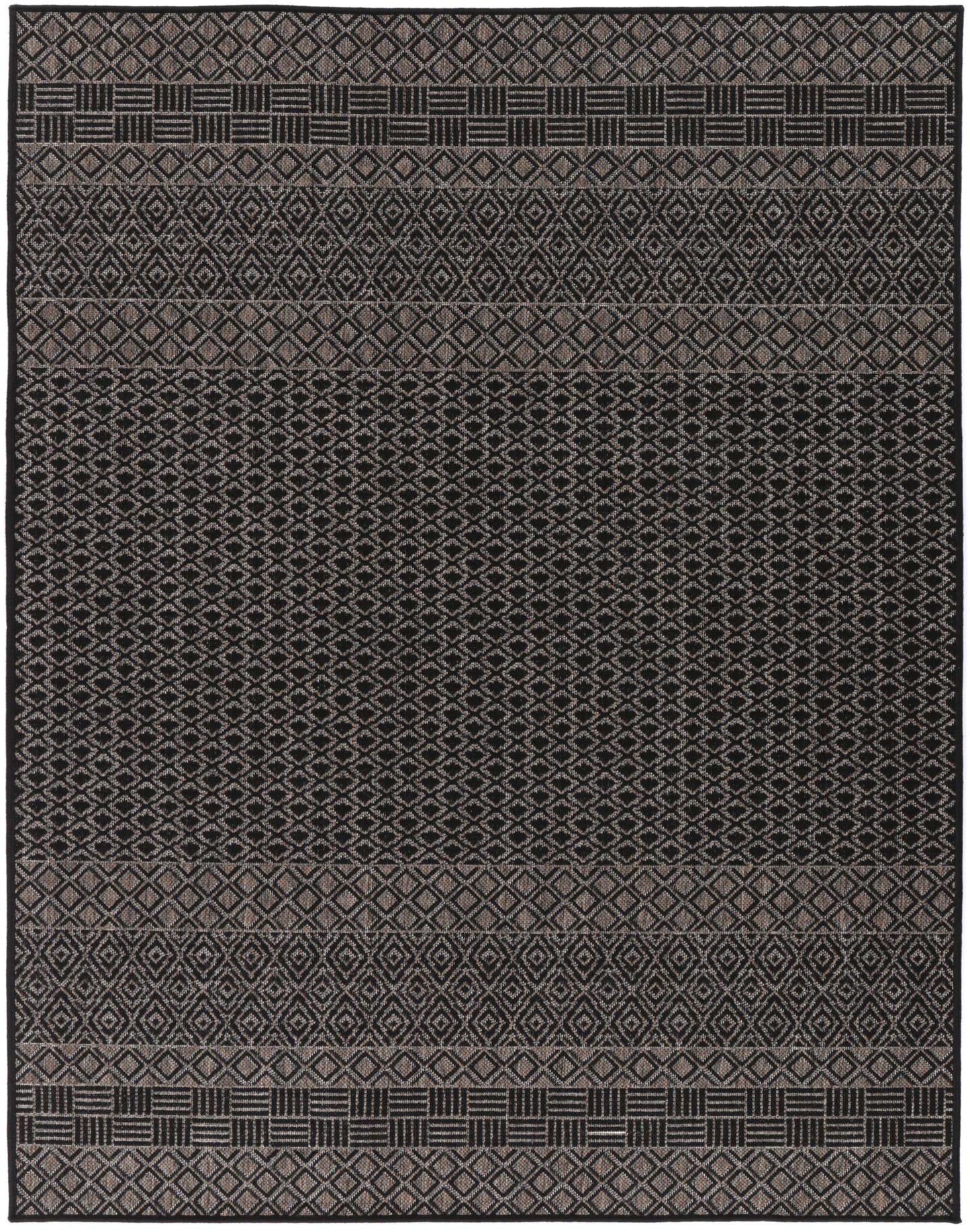 Sisalo Chevron Patterned in Black Rug