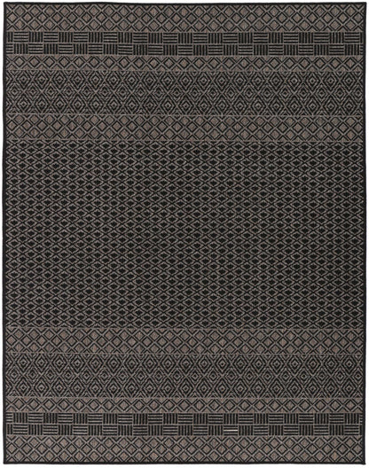 Sisalo Chevron Patterned in Black Rug