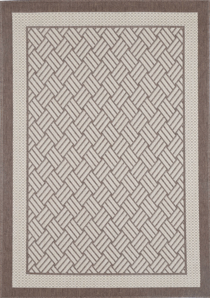 Sisalo Geometric Ikat Bordered in Beige Rug