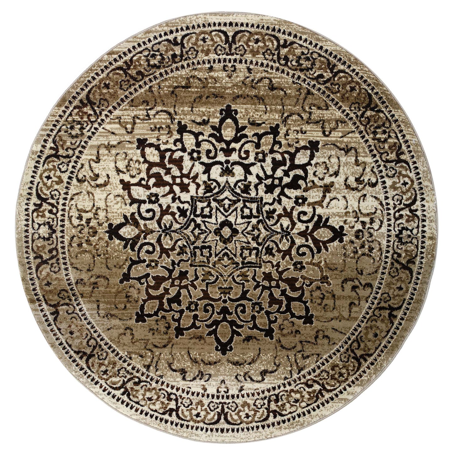 Sahara 892 in Beige Round Rug