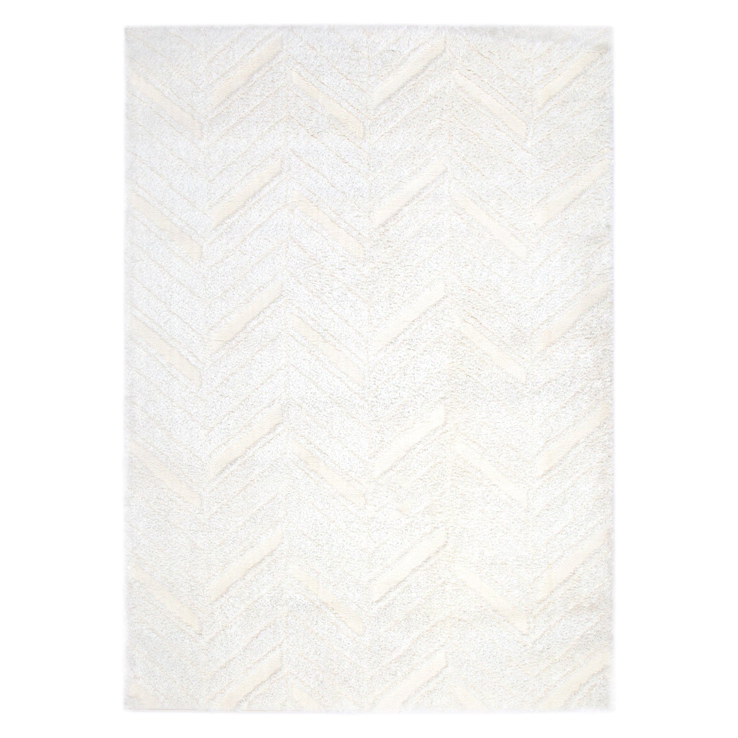 Tender Chevron Shag In Cream Rug