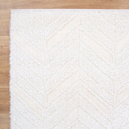 Tender Chevron Shag In Cream Rug