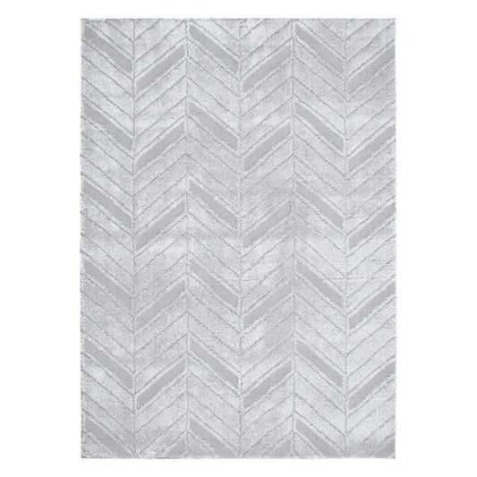 Tender Chevron Shag In Silver Rug