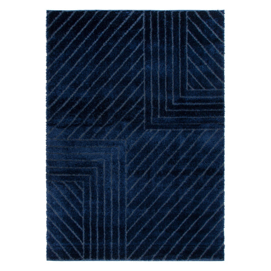 Tender Modern Shag In Navy  Rug