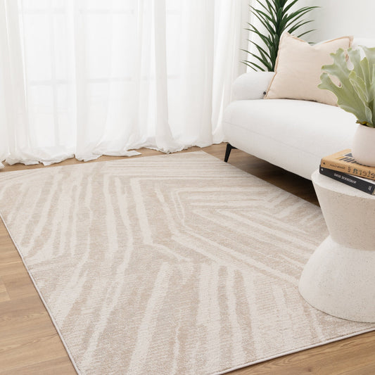 Toscana Geo Lines In Beige Cream Rug