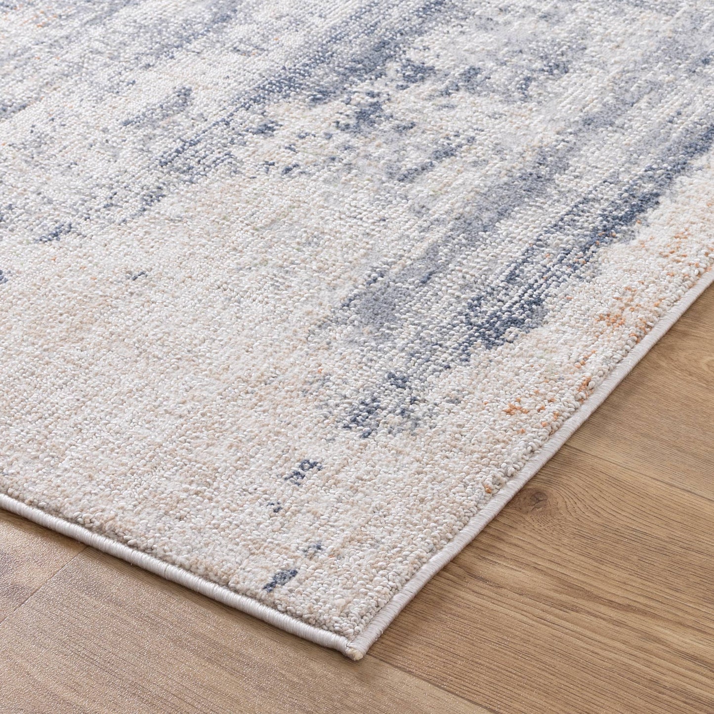 Toscana Distressed Splash Beige Blue Rug