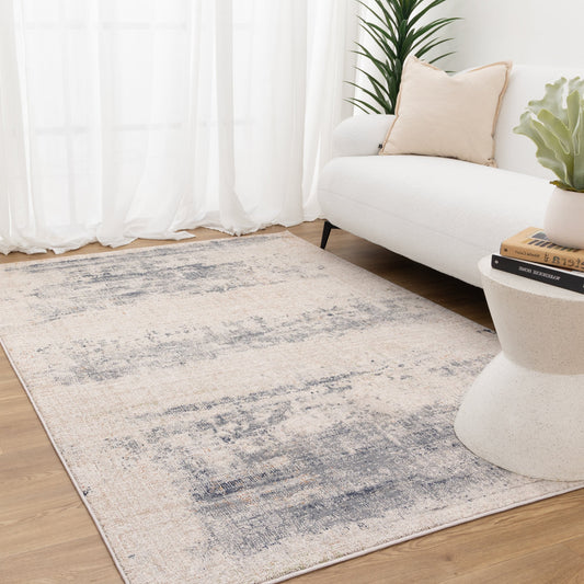 Toscana Distressed Splash In Beige Blue Rug