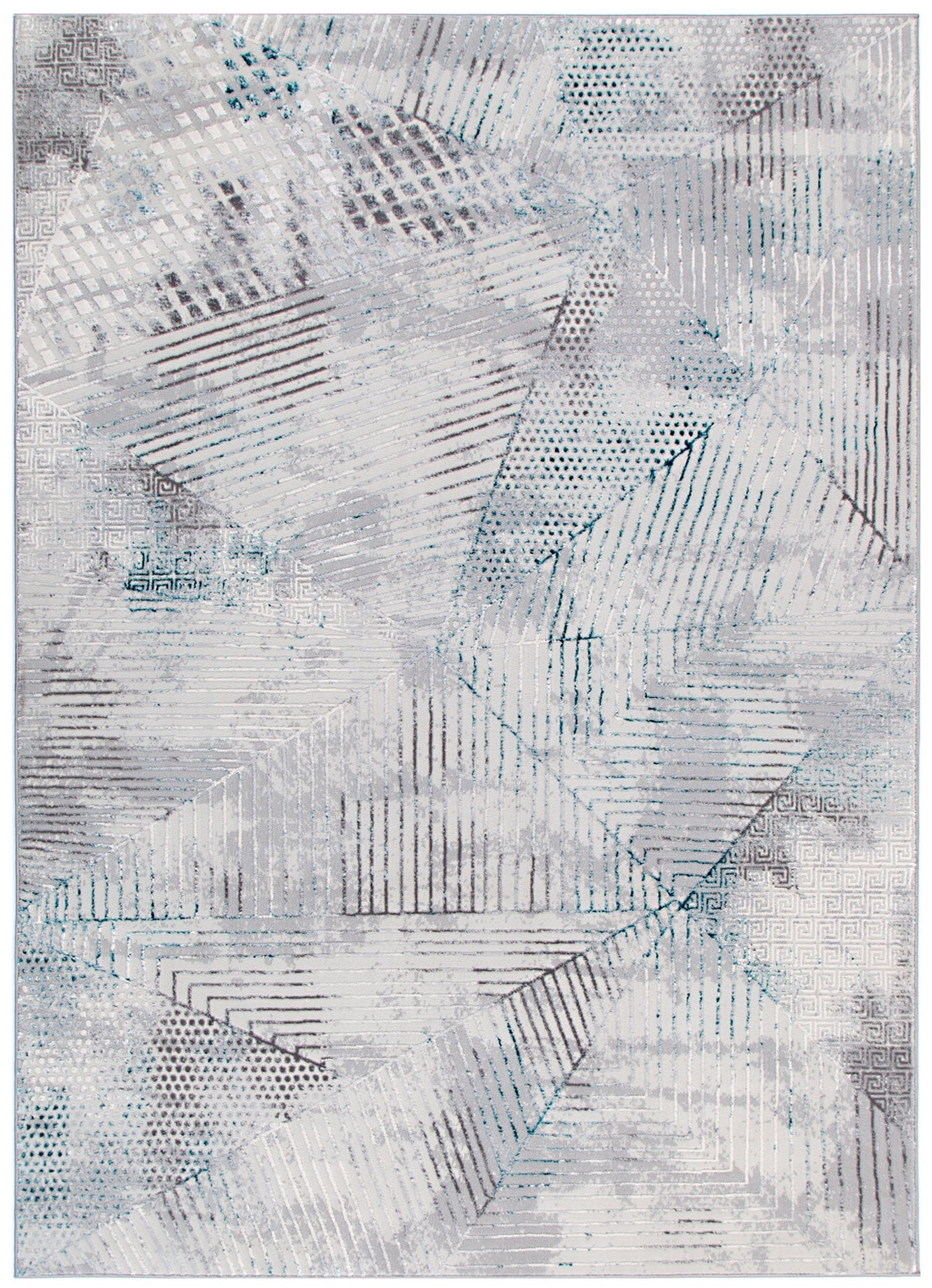 Vestige Geometric Grey Blue Rug