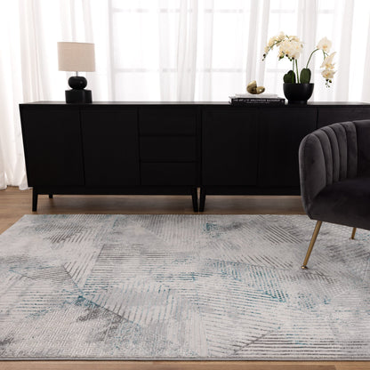 Vestige Geometric Grey Blue Rug