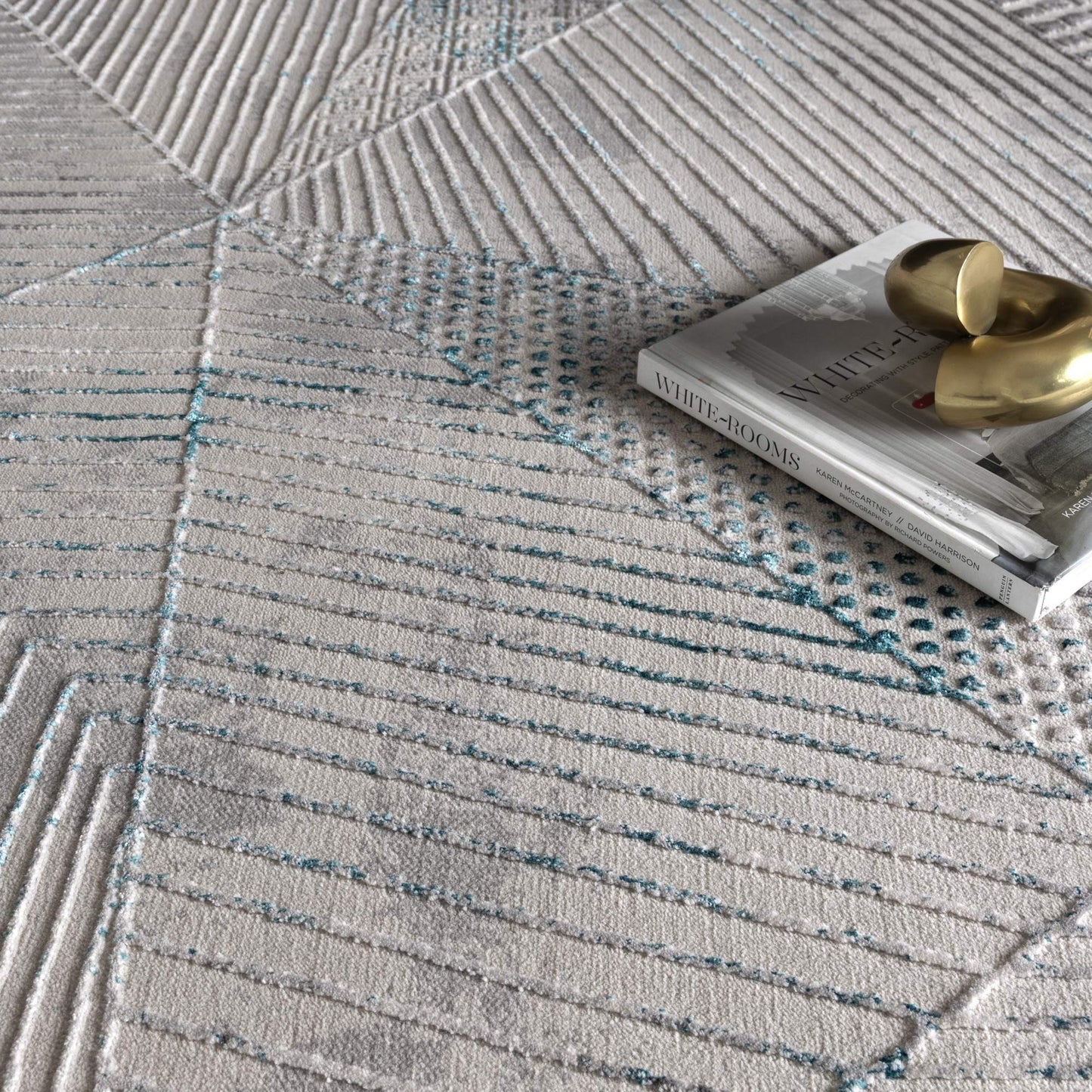 Vestige Geometric Grey Blue Rug