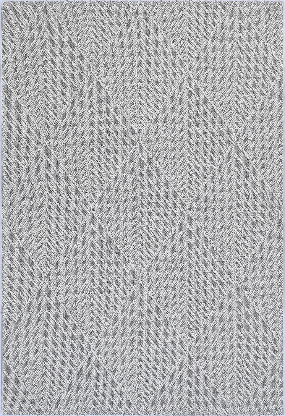 Vanuatu Kini Grey Geometric Flatweave Rug