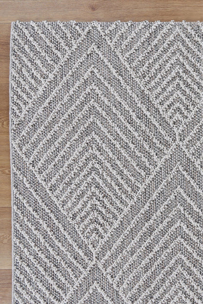 Vanuatu Menapi Ash Geometric Flatweave Rug