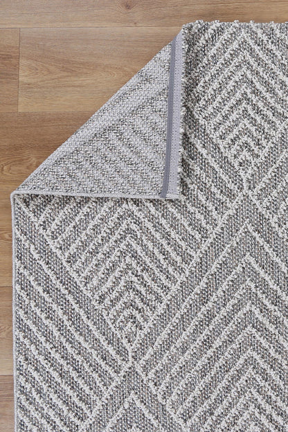 Vanuatu Menapi Ash Geometric Flatweave Rug