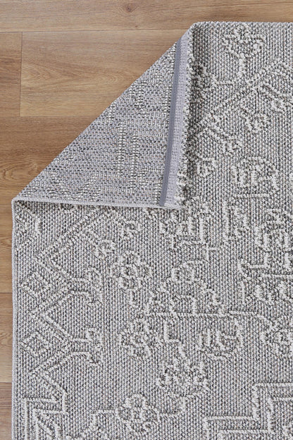 Vanuatu Nori Grey Tribal Flatweave Rug