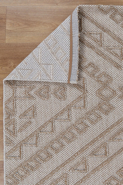 Vanuatu Kilifa Beige Tribal Flatweave Rug