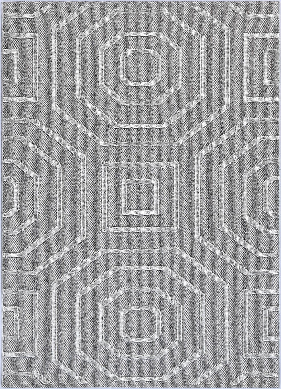 Vanuatu Devesi Grey Geometric Flatweave Rug