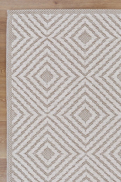 Vanuatu Wickham Beige Geometric Flatweave Rug