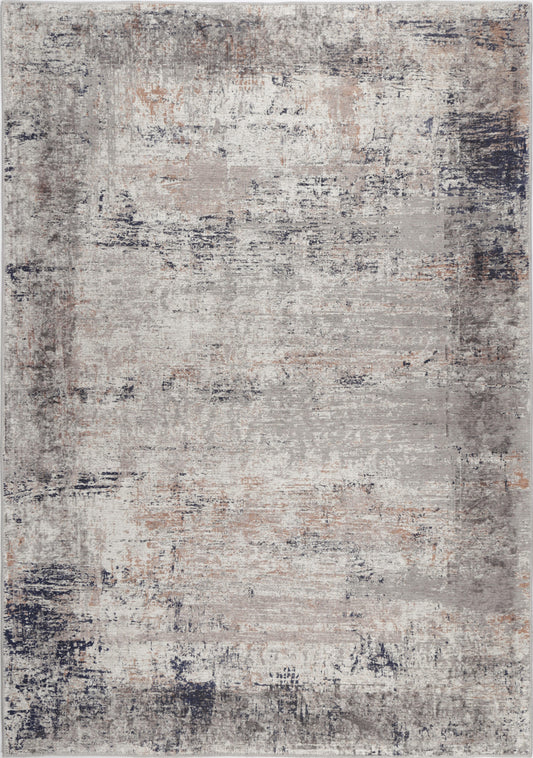 Abstract Echo Blue Grey Washable Rug - VITAL 1693-02