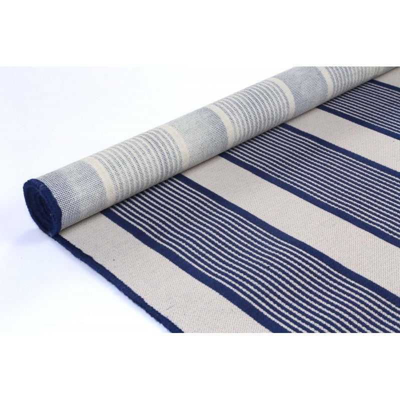 Miami Navy Stripe Indoor Outdoor Rug