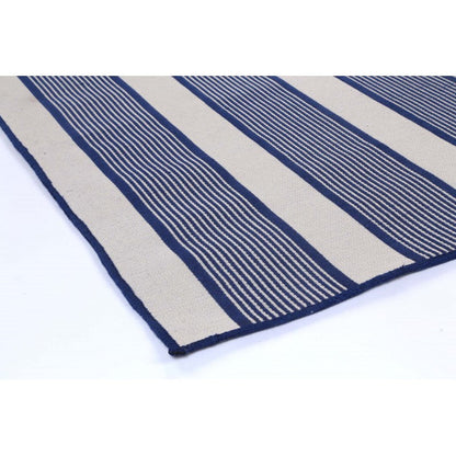 Miami Navy Stripe Indoor Outdoor Rug