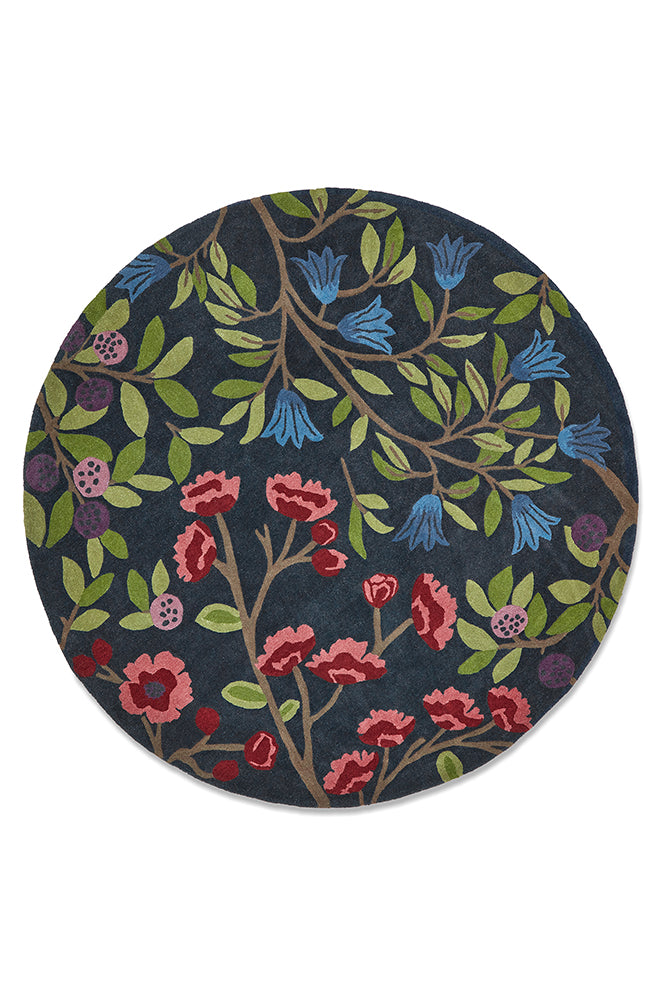 Sanderson Foraging Indigo Round 146618 Rug