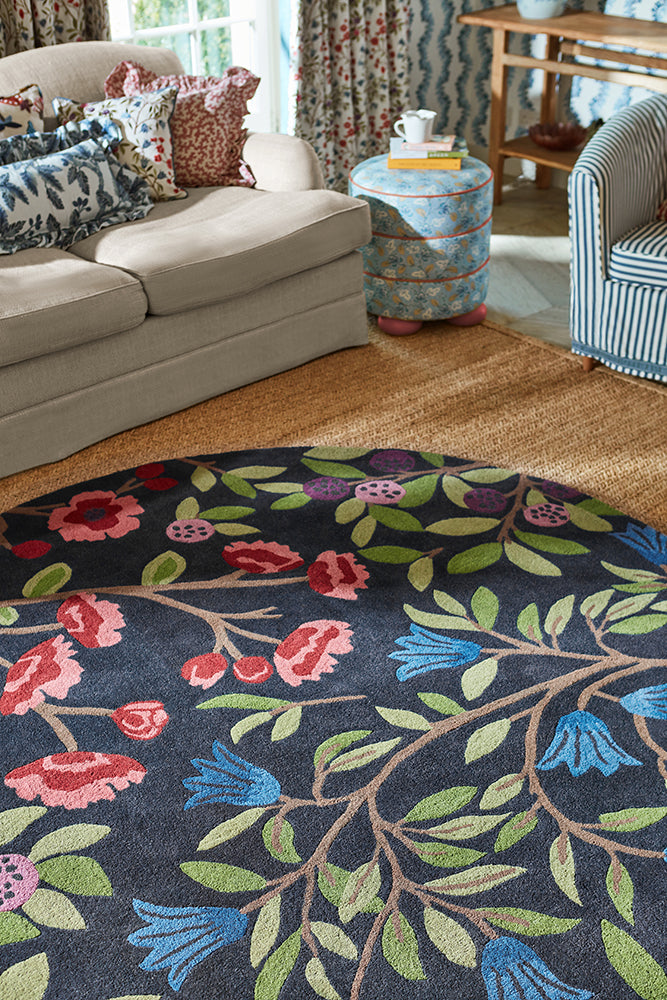 Sanderson Foraging Indigo Round 146618 Rug