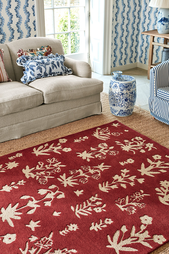 Sanderson Woodland Glade Damson Red 146800 Rug