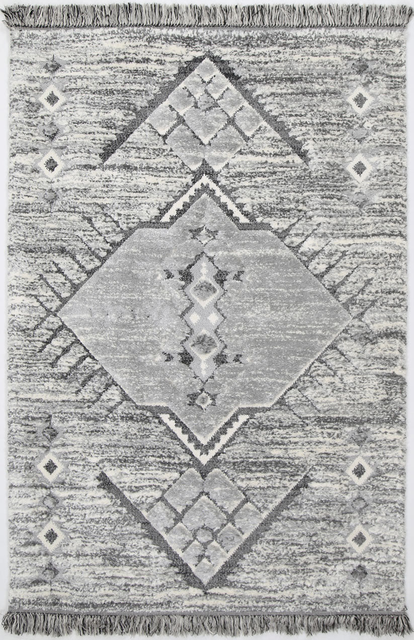 Karzey Komic Tribal in Grey Rug