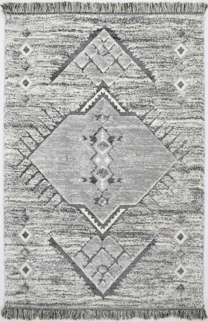 Karzey Komic Tribal in Grey Rug