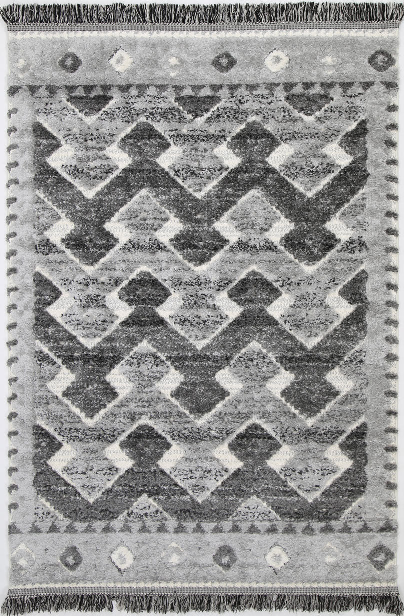 Karzey Hikkim Geometric in Grey Rug