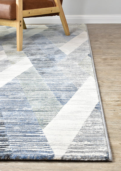 Oxford Rug 63612-6656 In White & Blue Rug