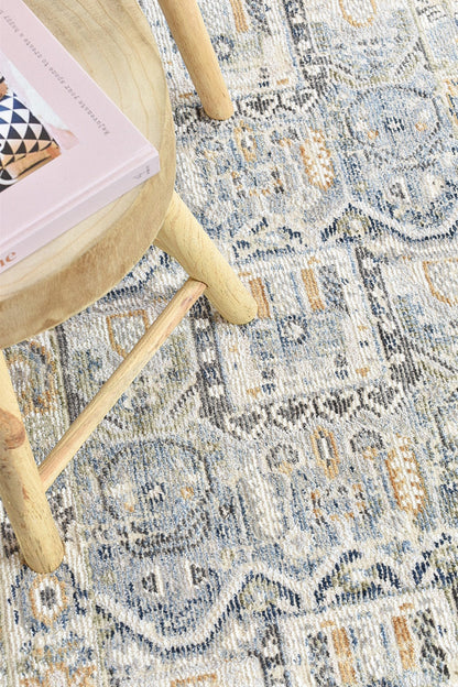 Menara 319 in Blue & Grey Rug