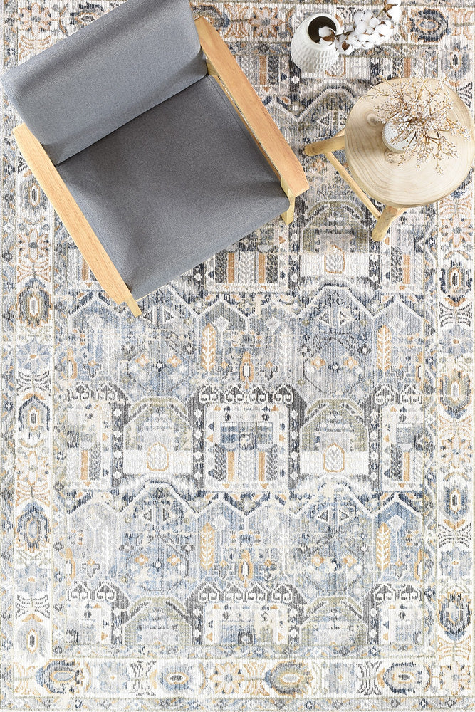 Menara 319 in Blue & Grey Rug