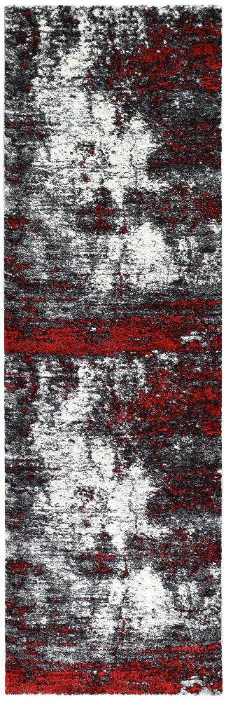 Dahlia 651 in White & Red : Runner Rug