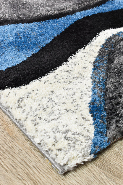 Dahlia 300 In Light Grey & Blue : Runner Rug