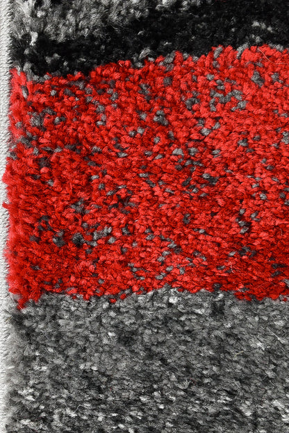 Dahlia 300 In Light Grey & Red : Runner Rug