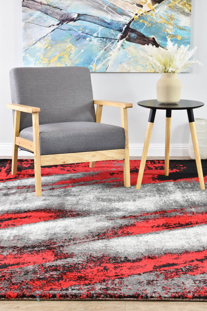 Novus 98 in Grey & Red Rug